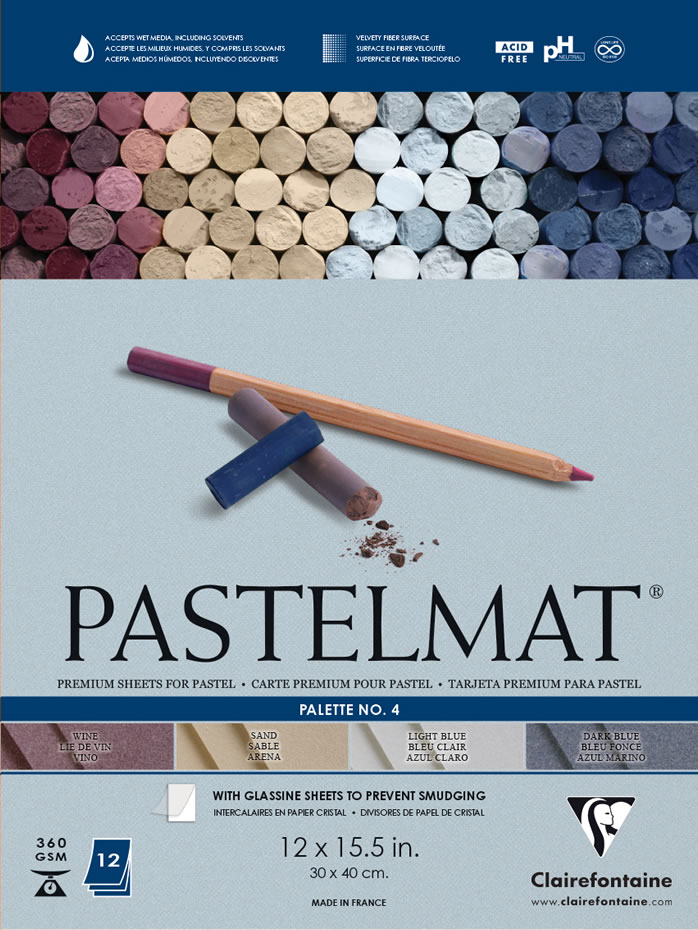 Clairefontaine Pastelmat® Premium Paper Pad, 12 x 15.75