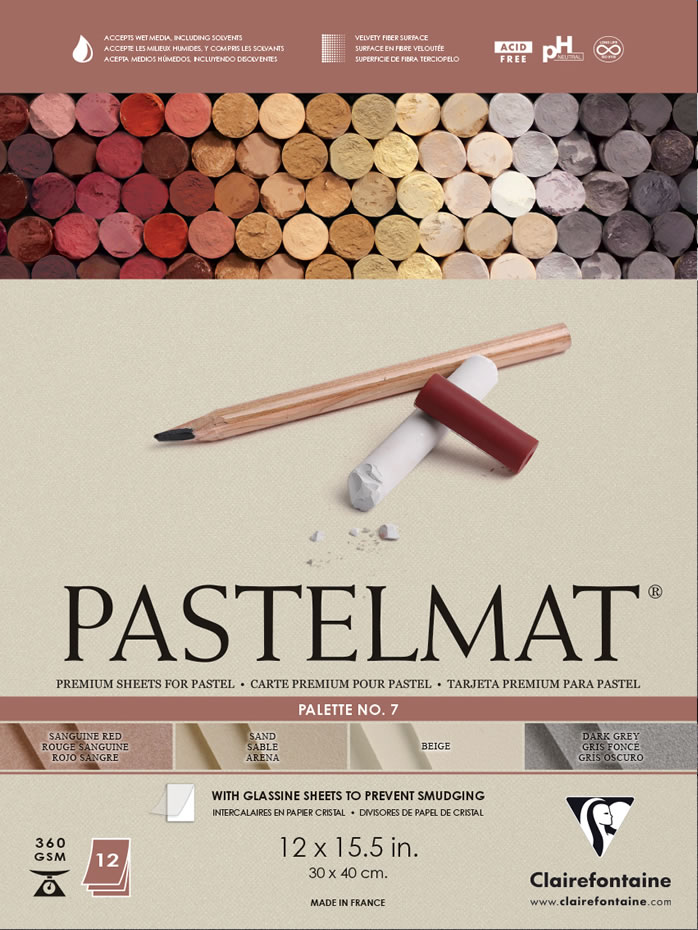 Exaclair B2B #196060 - Clairefontaine Pastelmat - Sheets - Sanguine Red -  Five Sheets - 360g - 3 3/4 x 4 3/4